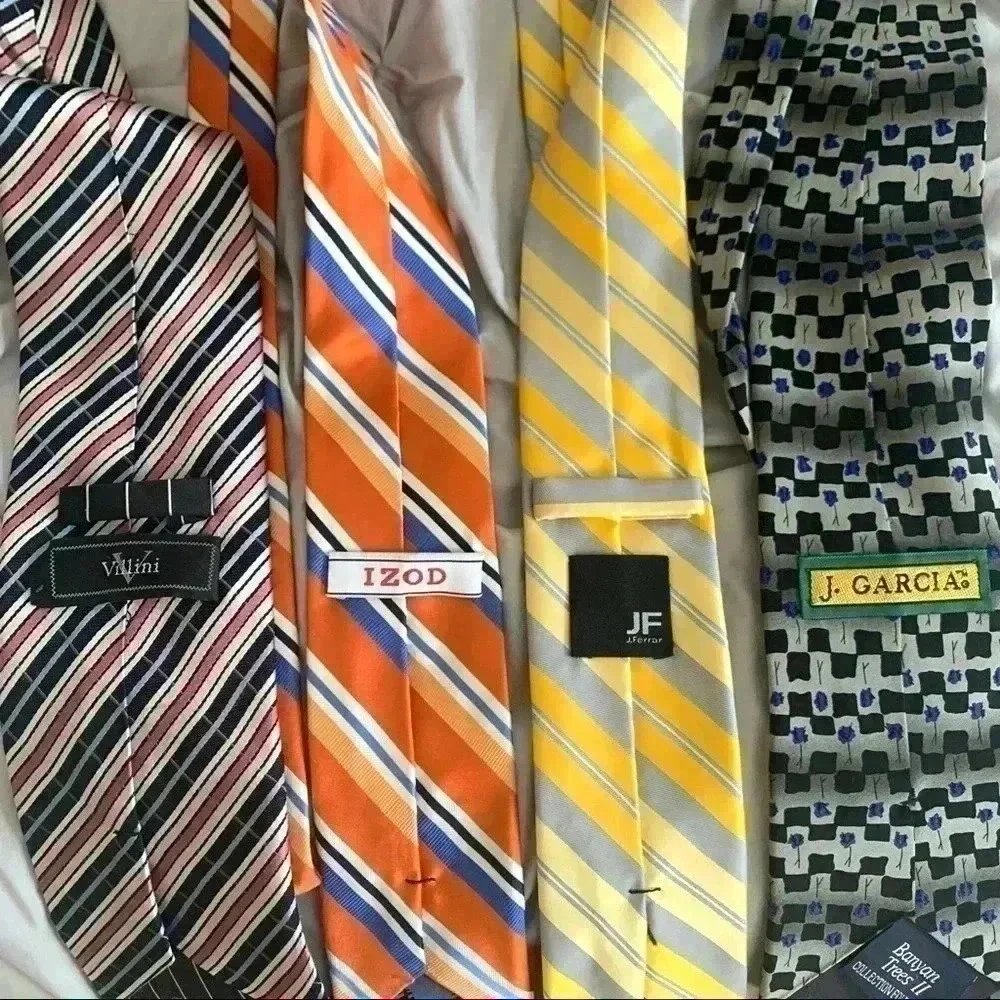 4 multi colored mens suit ties